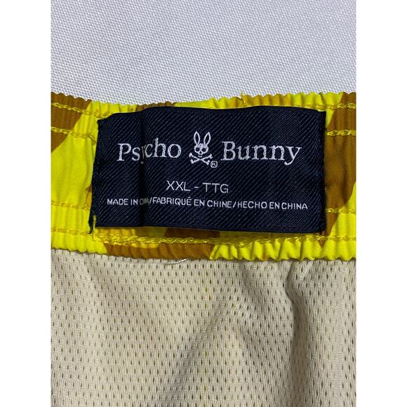 Psycho Bunny Pisani $95 Swim Trunks Mens 2XL Yellow Tan Board Shorts - Picture 11 of 11